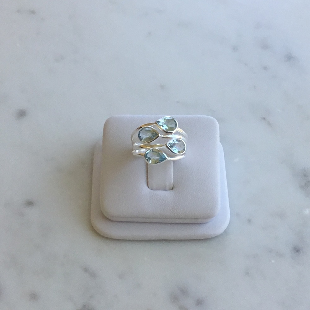 Sterling Natural Blue Topaz Ring - Picture 7 of 15